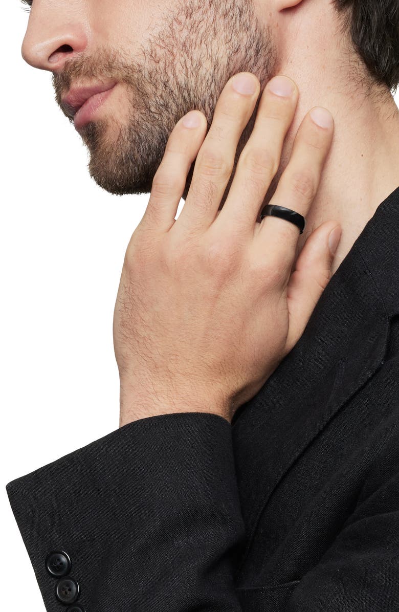 David Yurman DY Classic Band Ring, 6mm, Alternate, color, Black Titanium