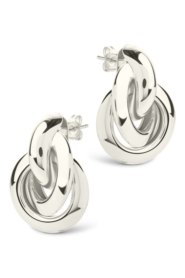 Ashton Layered Knocker Stud Earrings, Alternate, color, SILVER