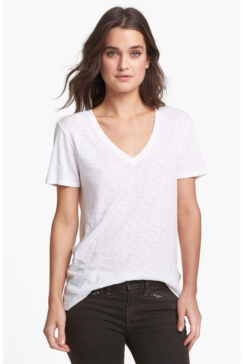'The Classic V' Cotton Tee, Main, color, WHITE