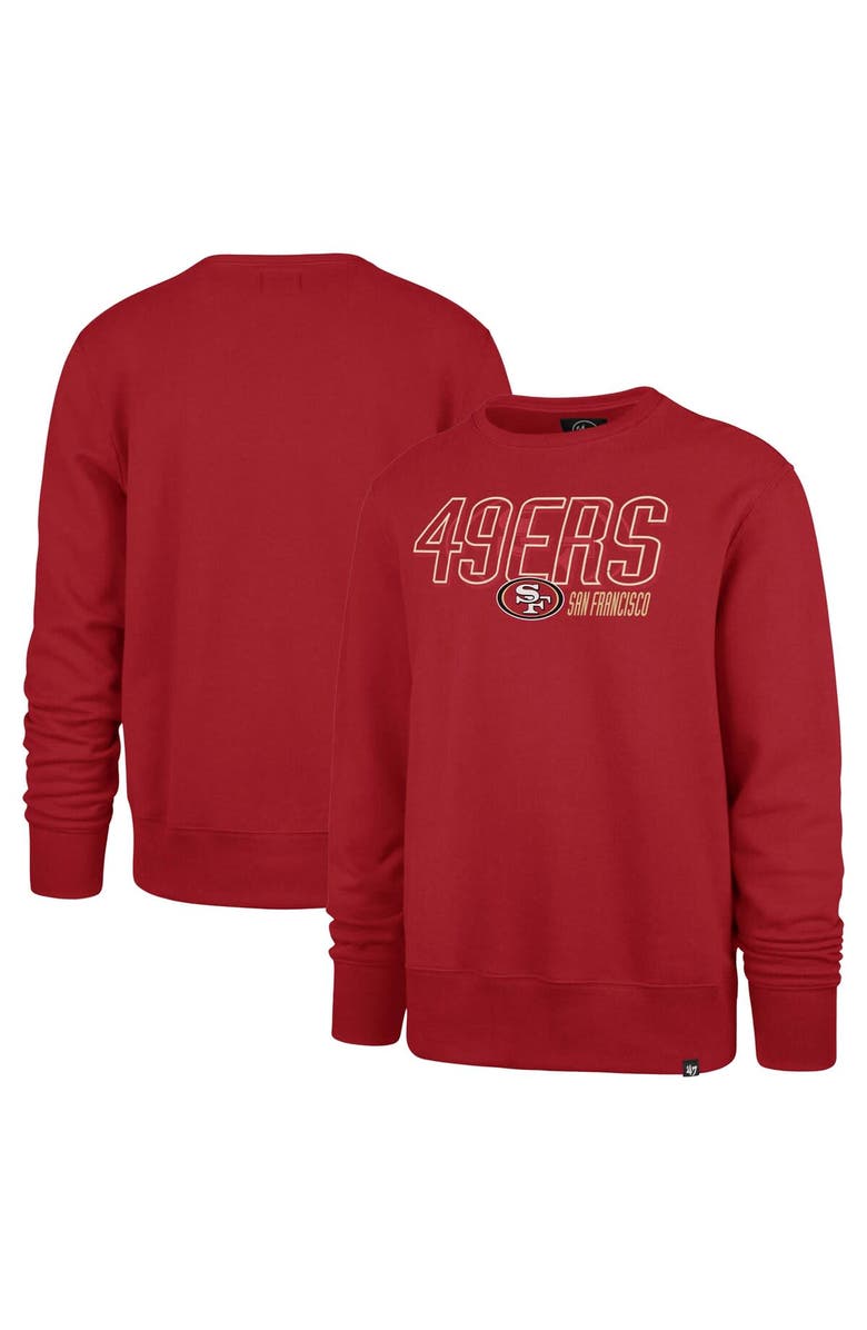 '47 Men's '47 Scarlet San Francisco 49ers Locked In Headline Pullover Sweatshirt, Alternate, color, Scarlet
