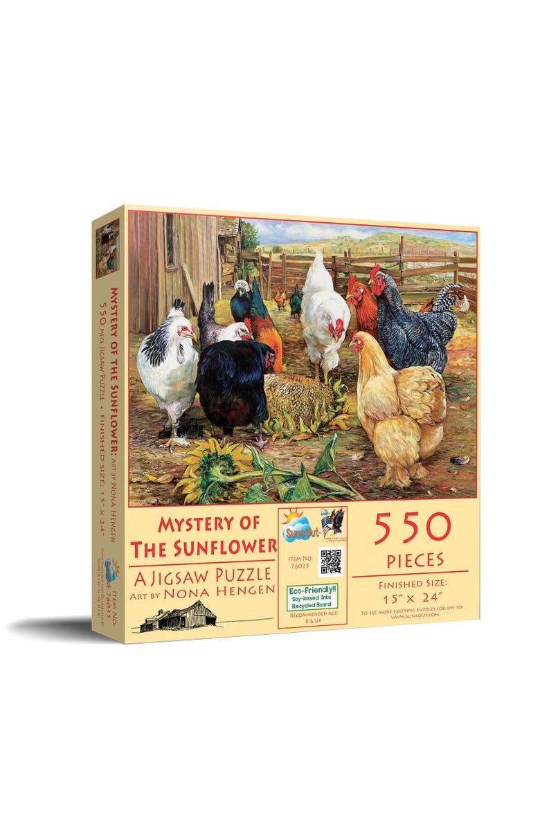 Sunsout Mystery of the Sunflower 550 piece Jigsaw Puzzle for Adults, Main, color, Multicolor
