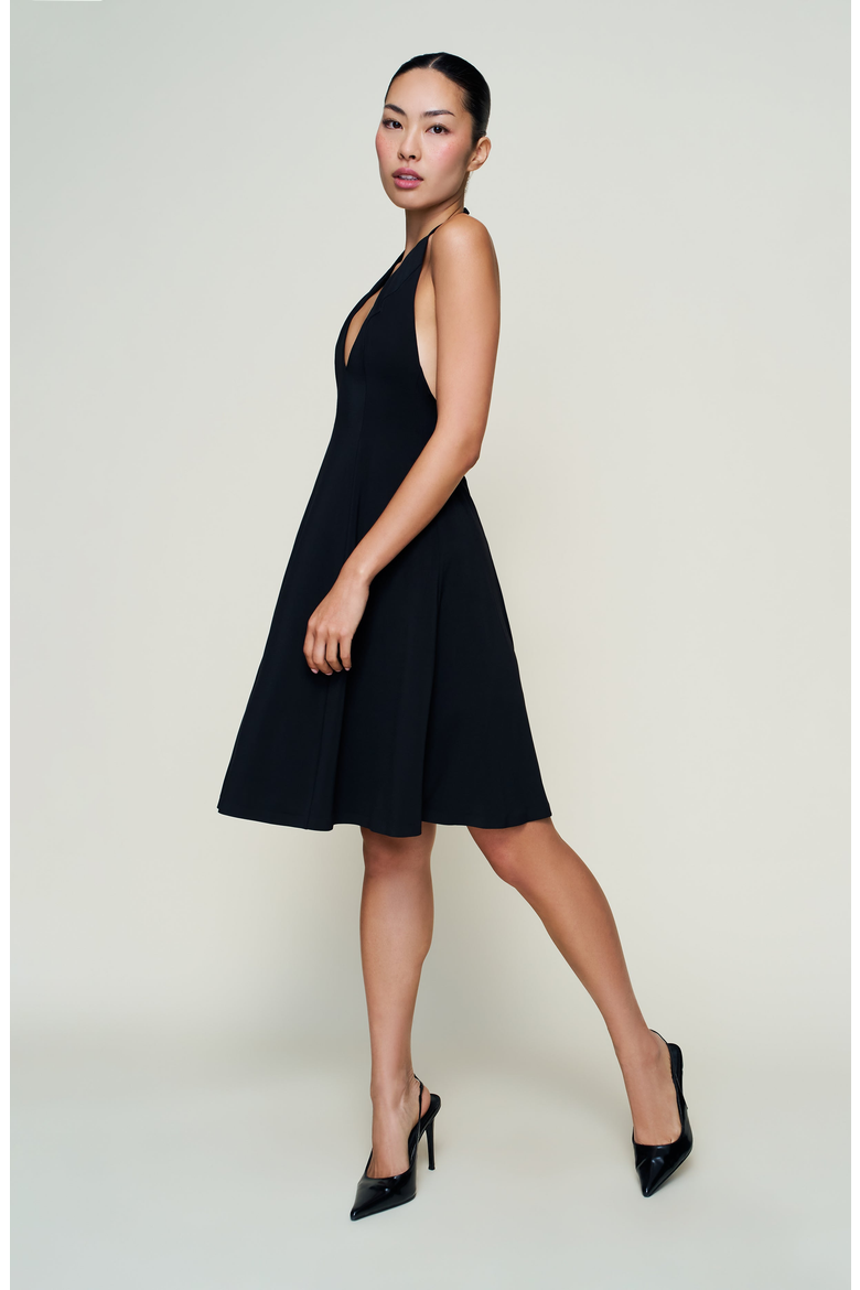Halter Dress, Alternate, color, Black