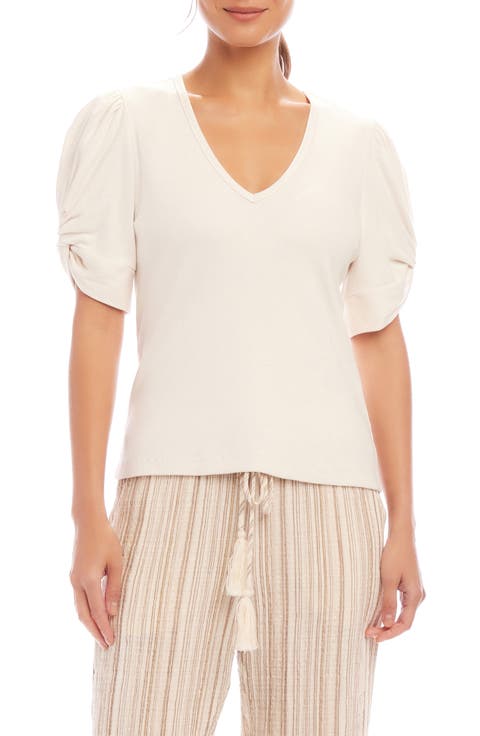 Twist Sleeve Rib Top