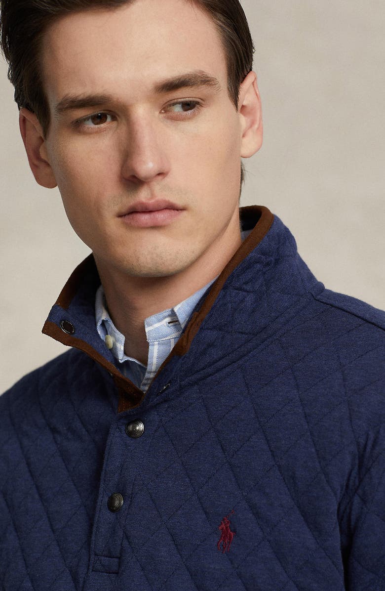 Polo Ralph Lauren Quilted Double Knit Quarter Snap Pullover, Alternate, color,