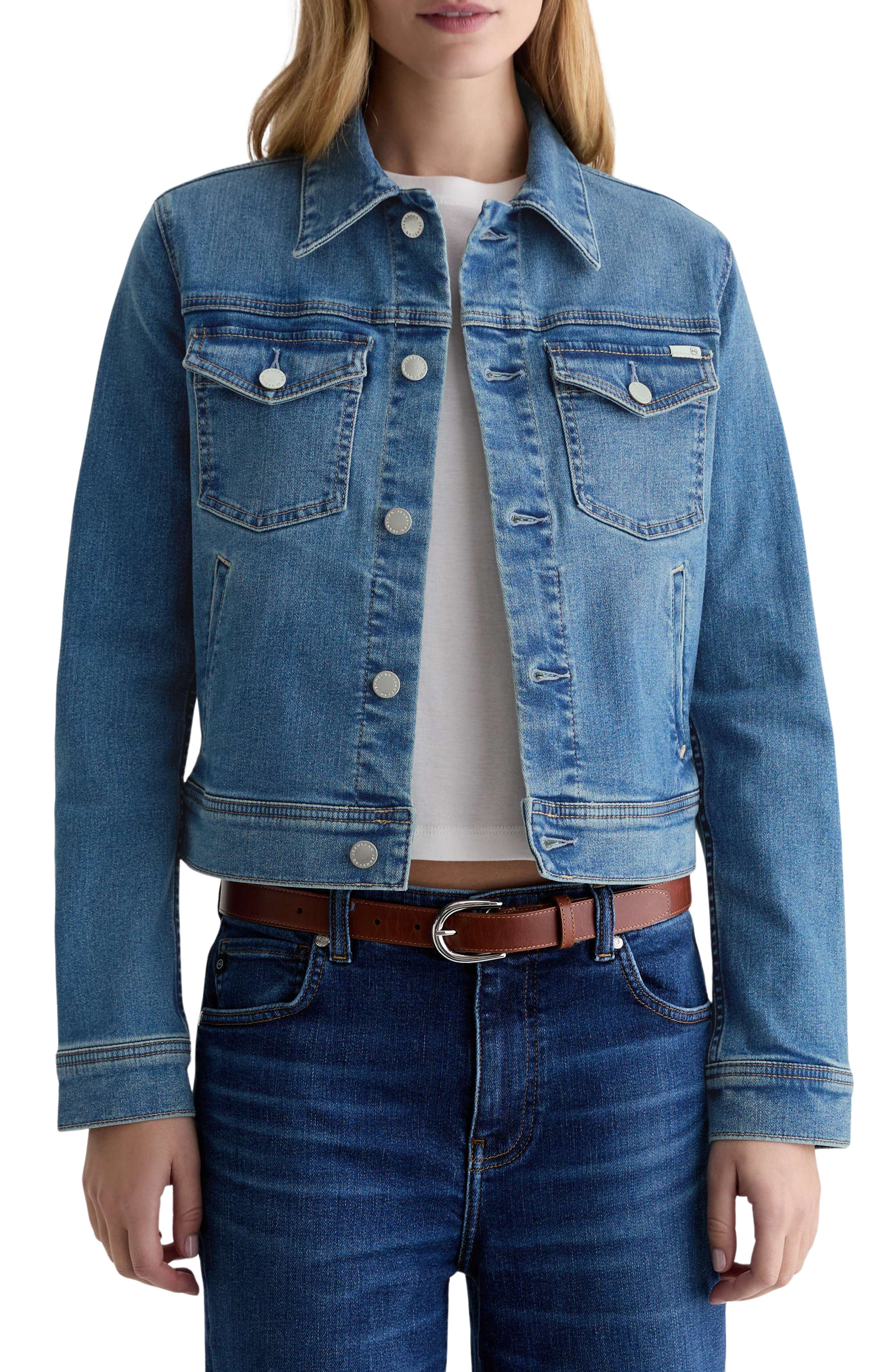 Robyn Crop Stretch Denim Jacket - image 3