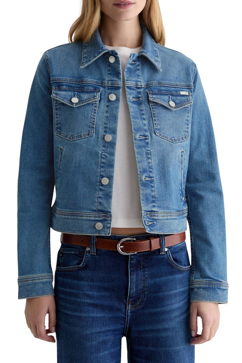 Robyn Crop Stretch Denim Jacket, Main, color, CHARMED