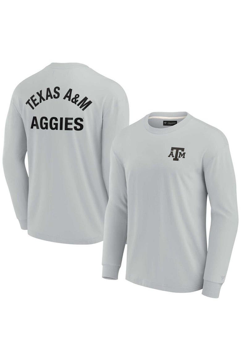 Unisex Fanatics Signature Gray Texas A&M Aggies Elements Super Soft Long Sleeve T-Shirt, Main, color, Gray