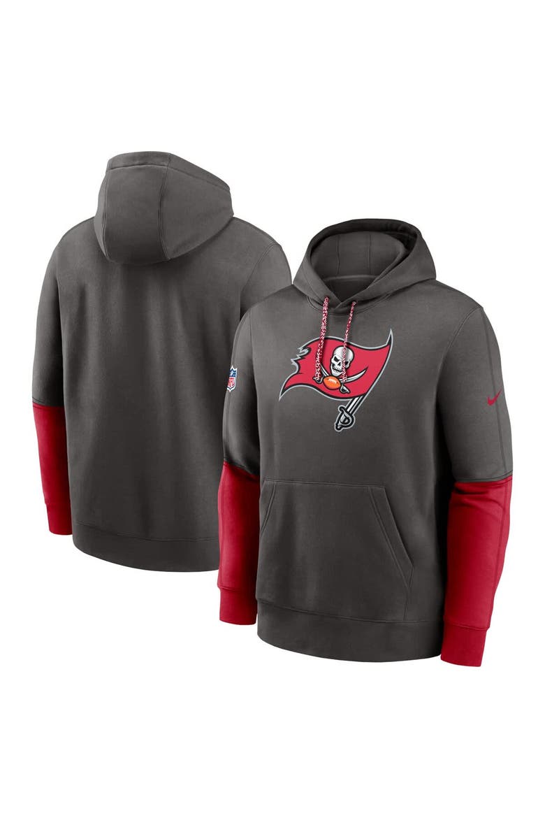 Men's Nike Pewter Tampa Bay Buccaneers 2024 Sideline Club Pullover Hoodie, Main, color, Pewter