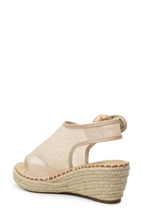 Catherine Catherine Malandrino Keith Platform Wedge Mesh Sandal In Natural
