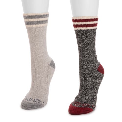 Muk Luks Dream Step Cozy Crew Sock 2 Pair Pack In Multi
