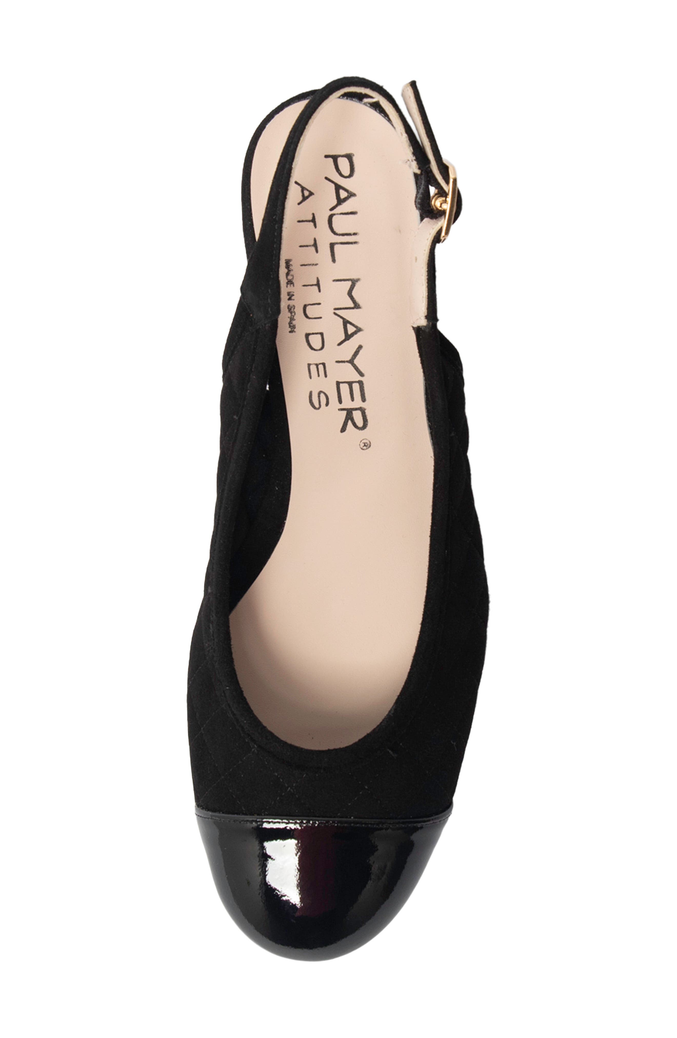 Titou Slingback Block Heel Pump, Alternate, color, BLACK PATENT/ BLACK SUEDE