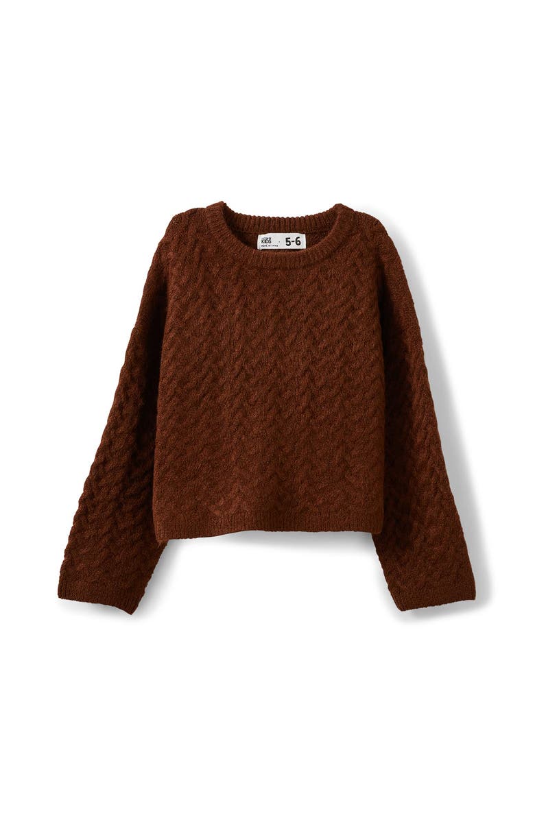Cotton On Kids Kid's Cosi Knit Pullover, Main, color, Chestnut Marle