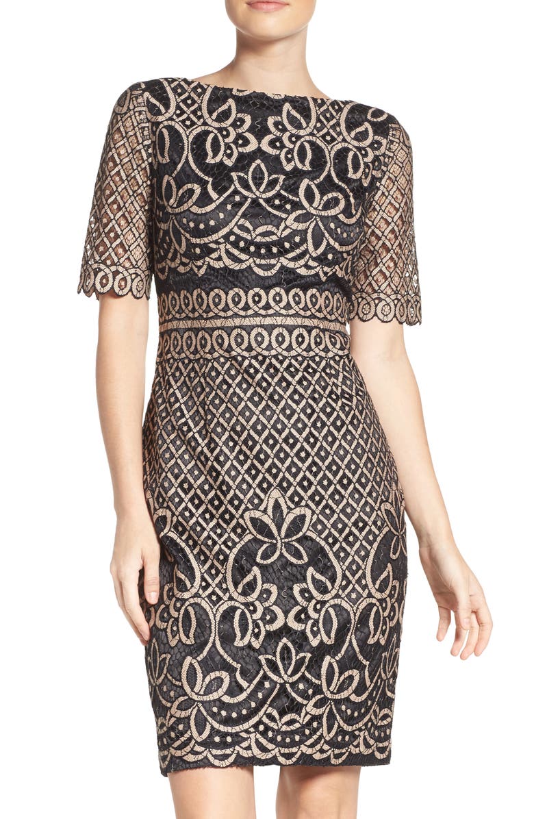 Eliza J Lace Sheath Dress, Main, color,