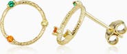 Oradina 14K Yellow Gold Multistone Circus Studs