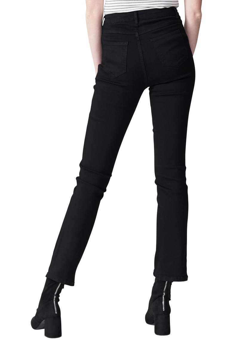 Marne High Waist Relaxed Bootcut Jeans, Alternate, color, JET BLACK