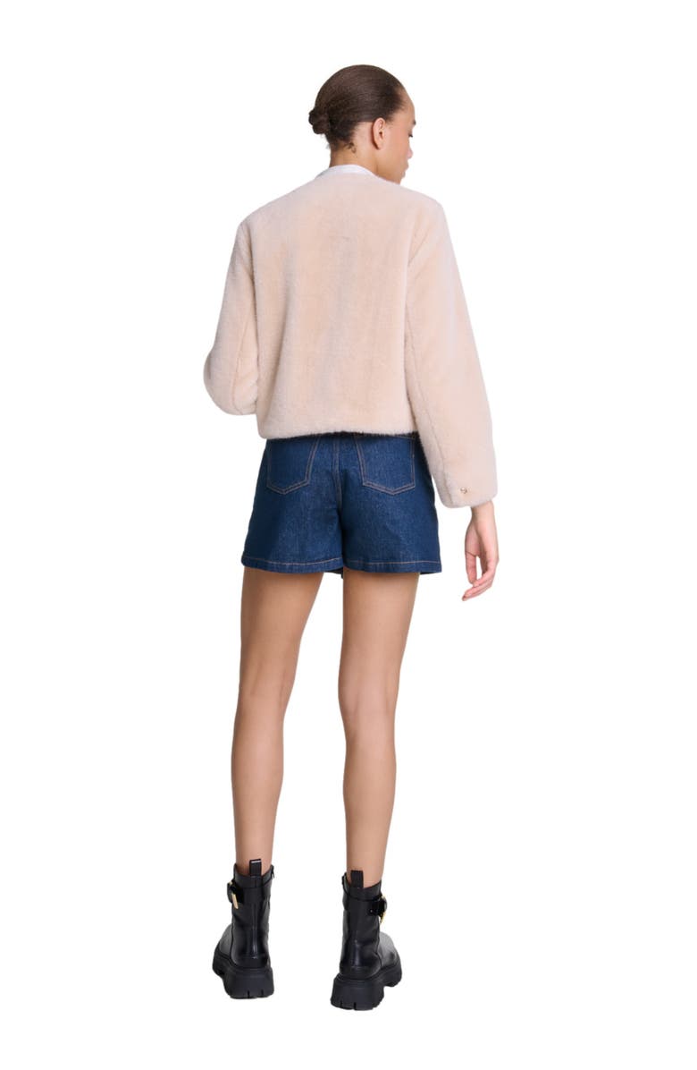 maje Cropped faux fur jacket, Alternate, color,