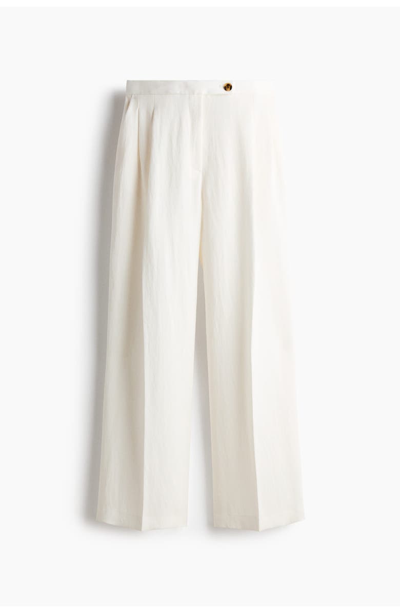 H&M Wide Tailored Trousers, Main, color, Ivory