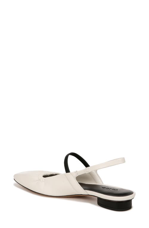 Vince Venice Leather Slingback Ballerina Flats In Milk/black