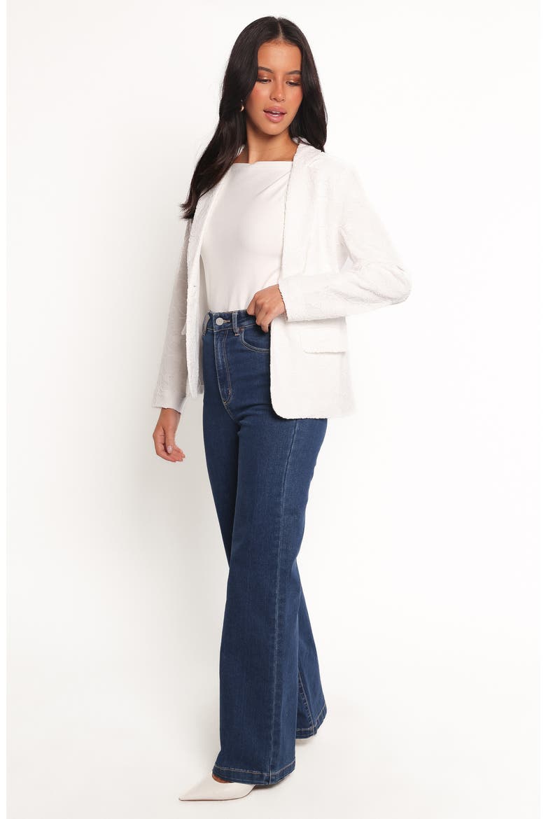 Darian Lace Knit Blazer, Alternate, color, OFF WHITE