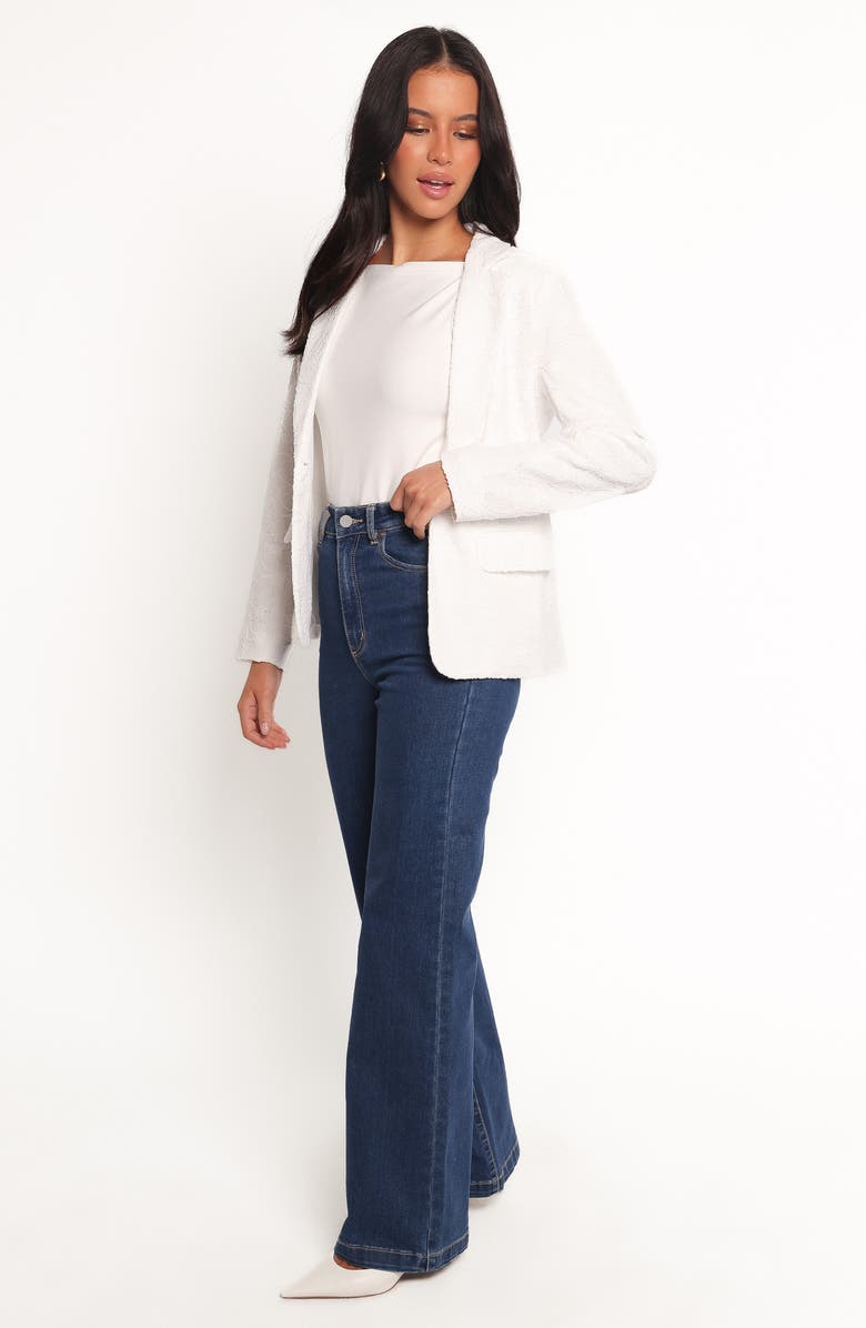 Petal & Pup Darian Lace Knit Blazer, Alternate, color, Off White