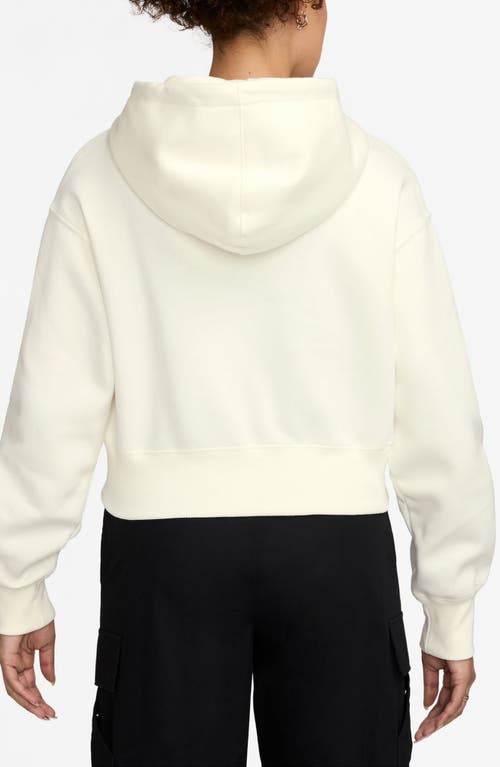 Nike Phoenix Relaxed Fit Cotton Blend Fleece Hoodie In White