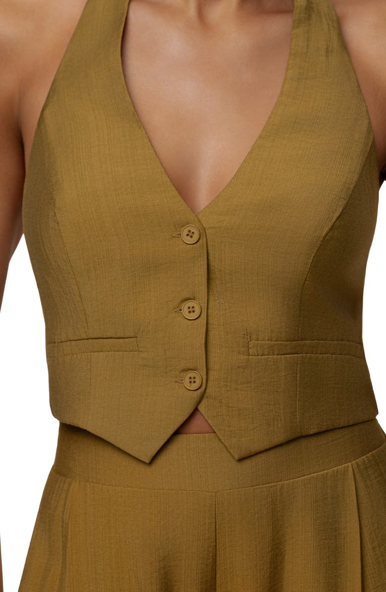 JLUXLABEL Tropical Daze Halter Top & Wide Leg Pant Set, Alternate, color, Green