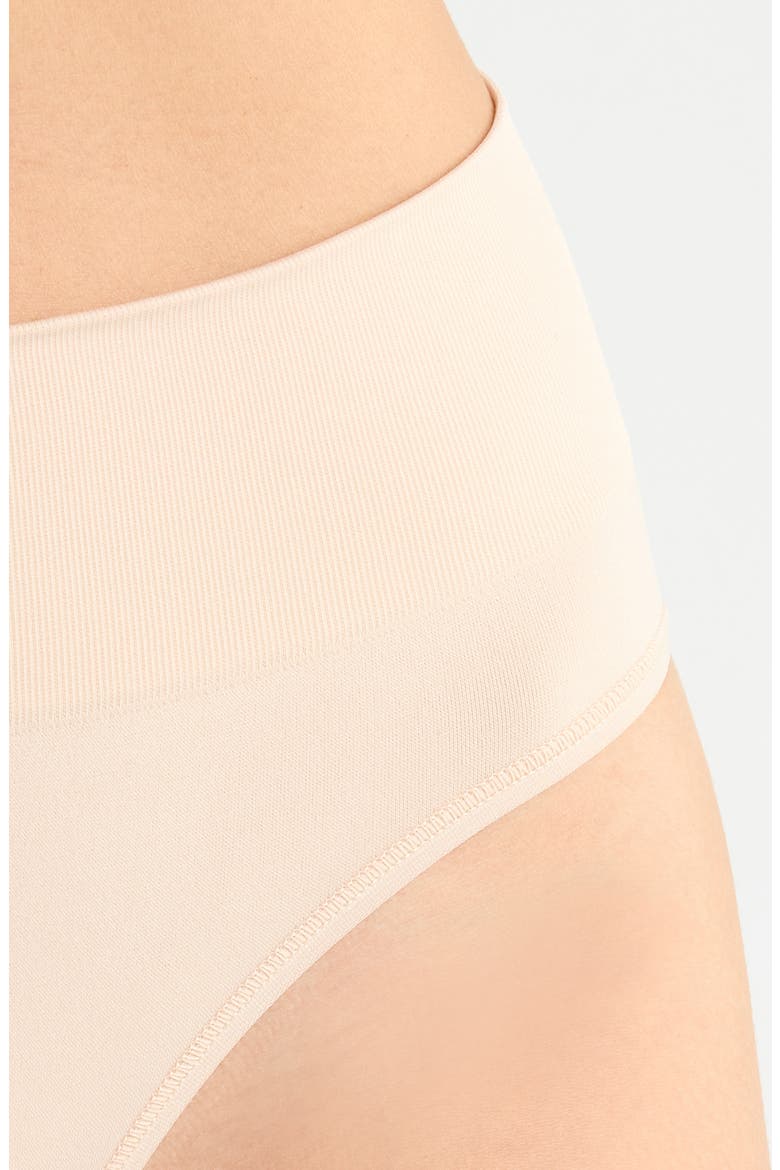 Seamless Hi-Cut Briefs, Alternate, color, BEIGE SMOKE