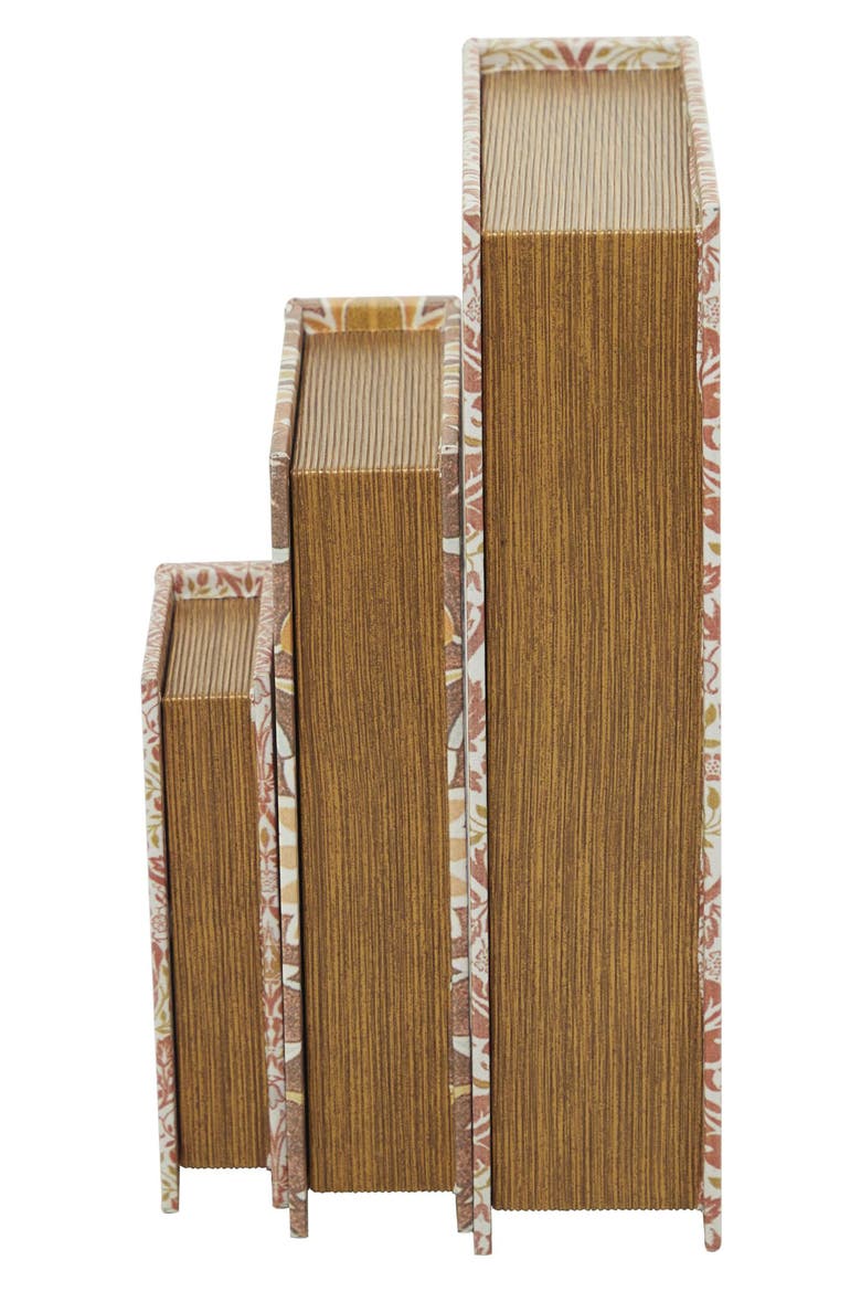Set of 3 Faux Book Boxes, Alternate, color, ORANGE