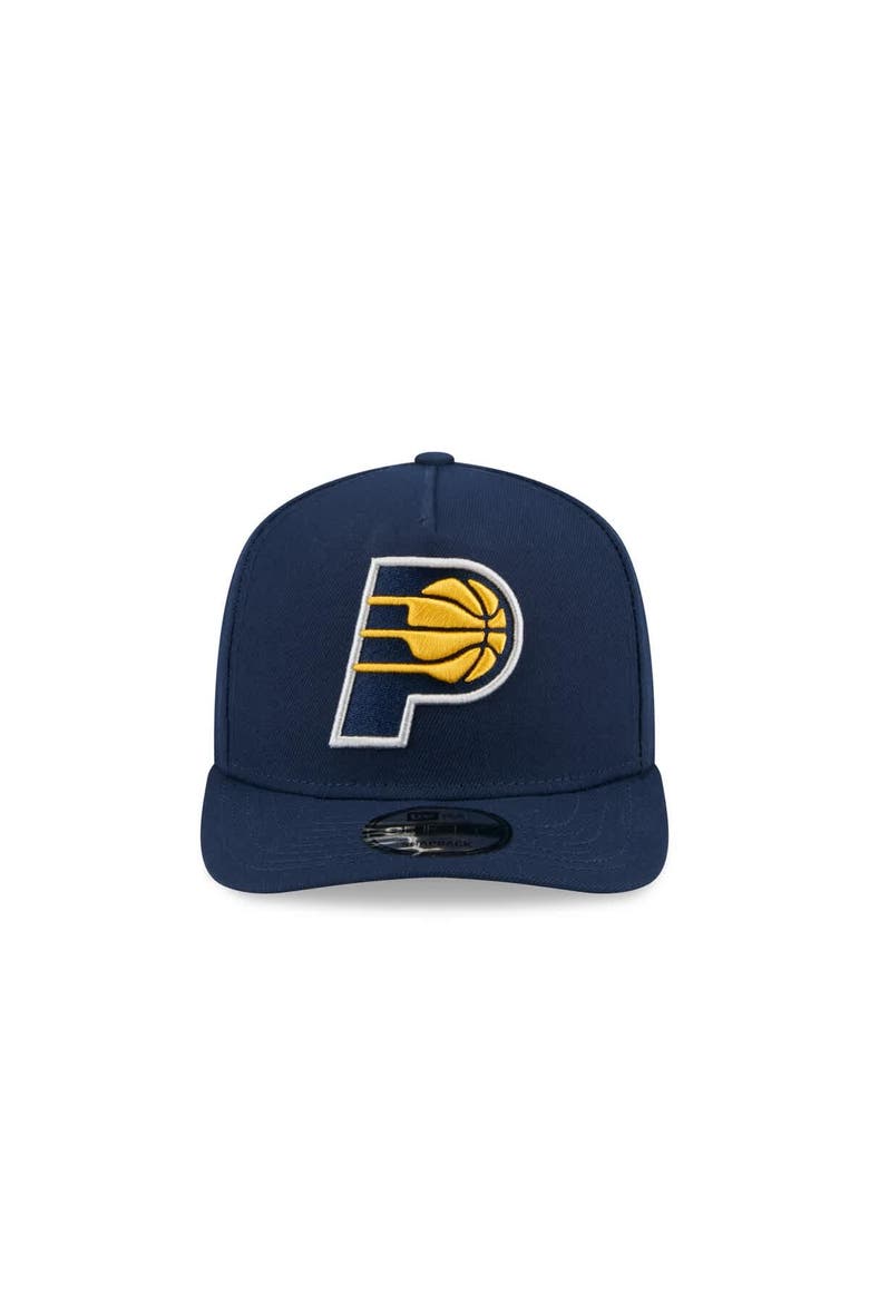 Men's New Era Navy Indiana Pacers Core Logo A-Frame 9FIFTY Snapback Hat, Alternate, color, Navy