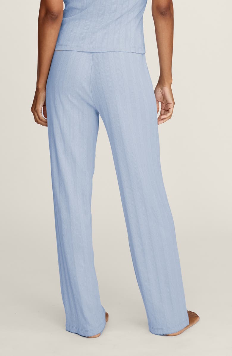 Petite Plume Pima Cotton Pointelle Pajama Pants, Alternate, color, Blue