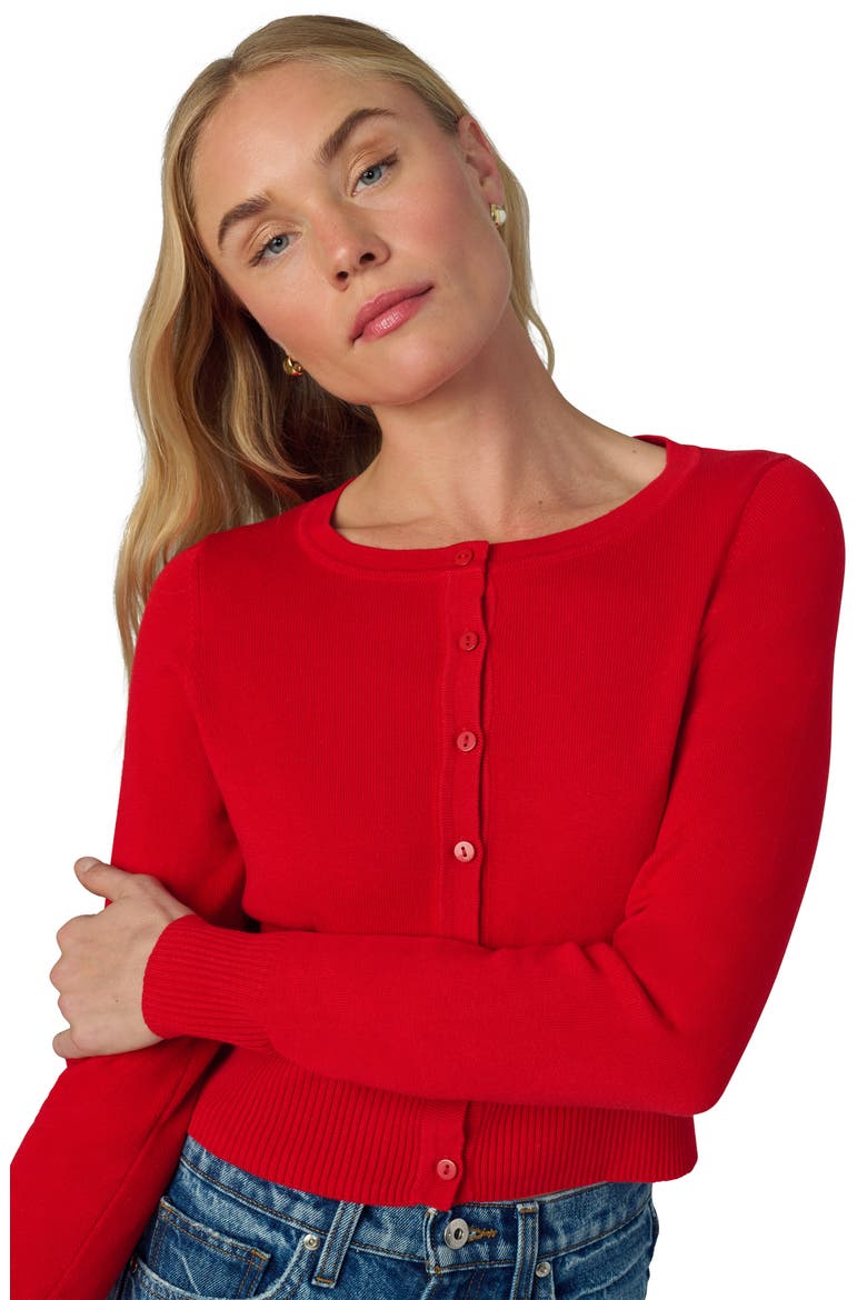 The Shrunken Cardigan, Alternate, color, CHERRY RED