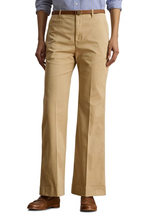 Flare Stretch Cotton Chino Pants