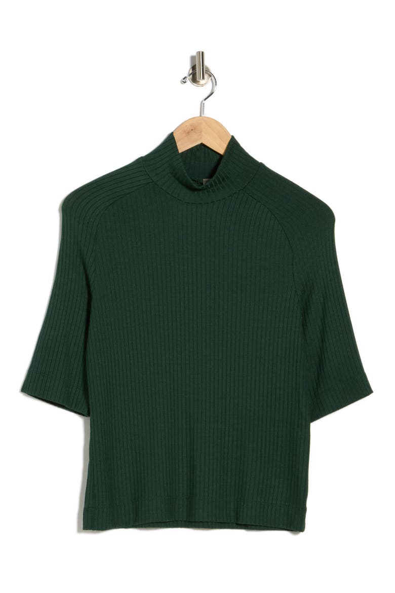 Mock Neck Short Sleeve Sweater, Alternate, color, AVENTURINE