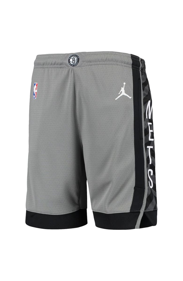 Jordan Brand Youth Jordan Brand Gray Brooklyn Nets 2019/20 Swingman Performance Shorts - Statement Edition, Alternate, color, 