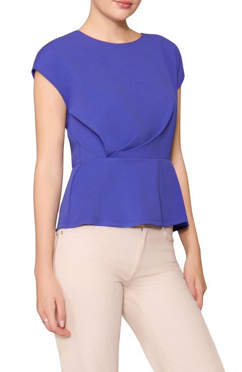 Side Ruched Crepe Top