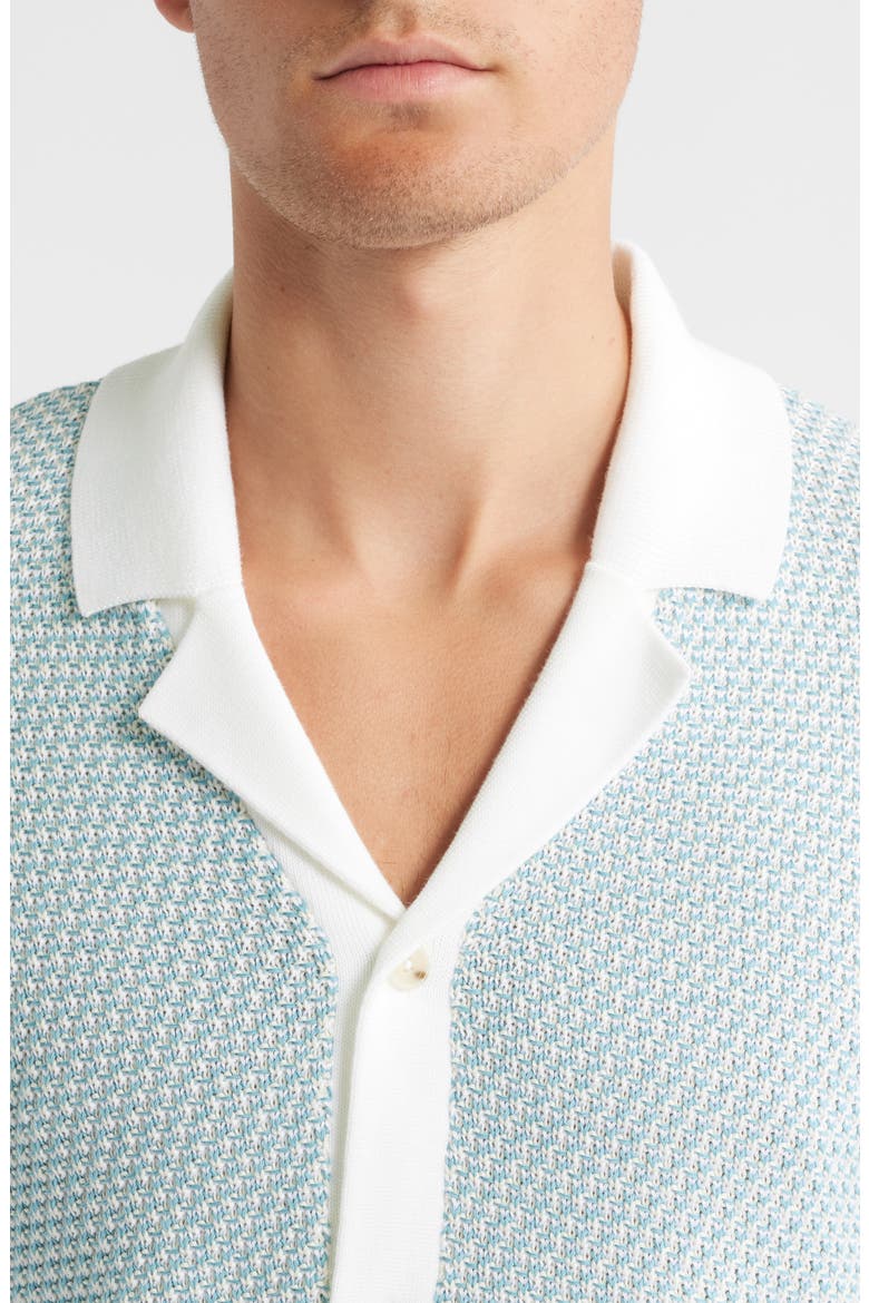 Iconico Texture Knit Camp Shirt, Alternate, color, LIGHT/ PASTEL BLUE