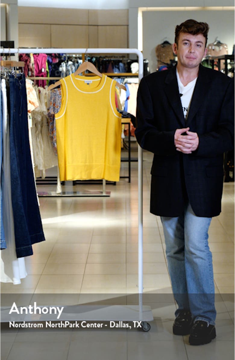 Tipped Cotton & Silk Sleeveless Sweater, sales video thumbnail