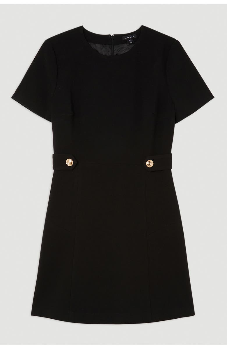 Karen Millen Tailored Mini Dress, Alternate, color, Black