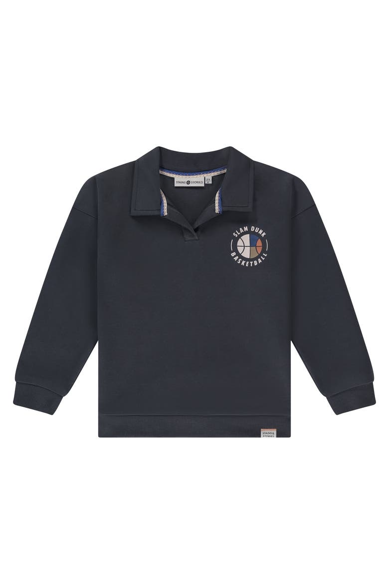 Basketball Emblem Polo Sweatshirt, Main, color, Antra