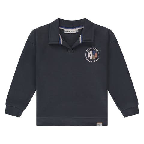 Basketball Emblem Polo Sweatshirt