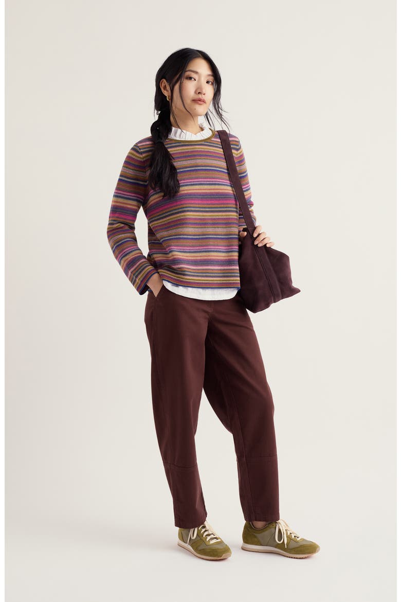 Makers Stripe Rib Organic Cotton Sweater, Alternate, color, RIPPLE MARKS FERN MO