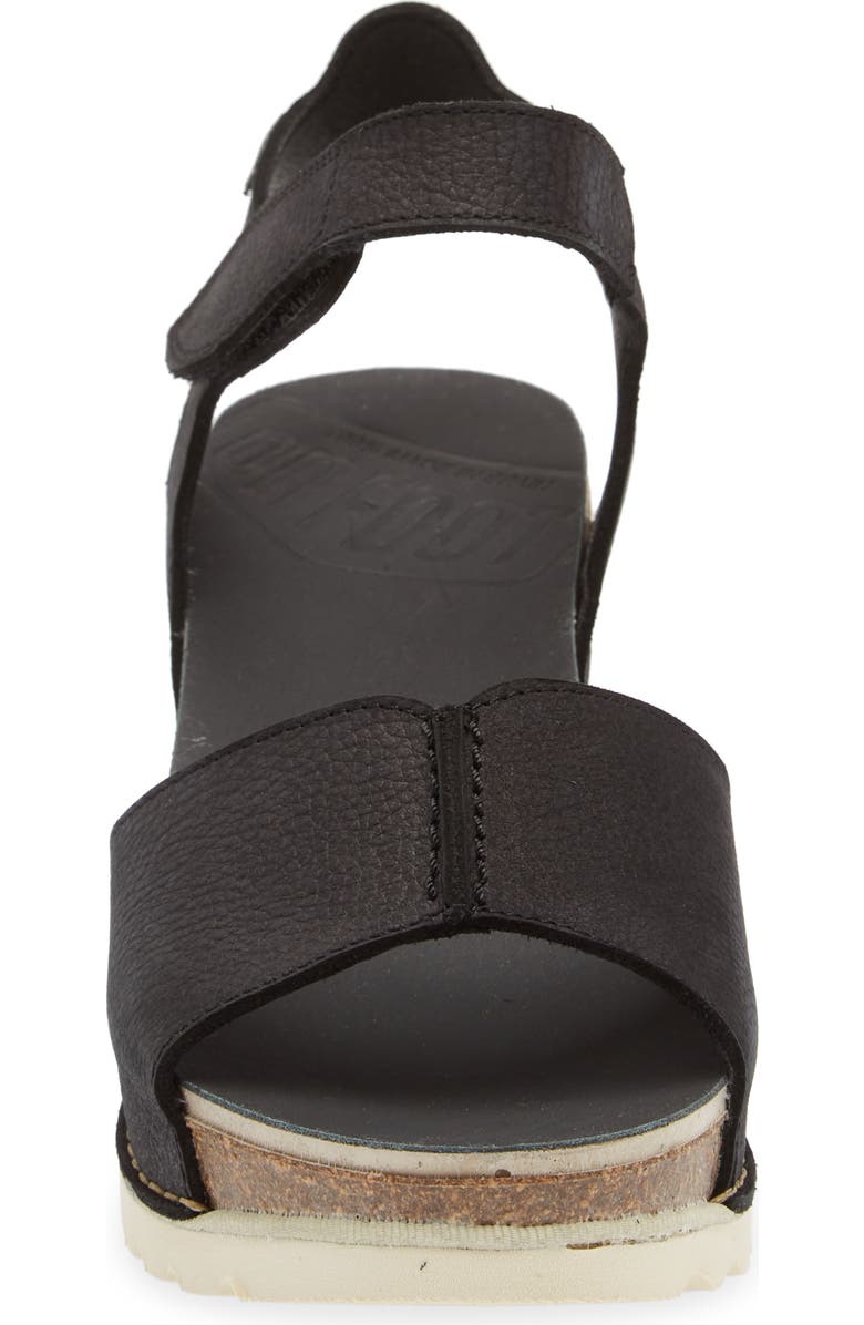 On Foot Leather Wedge Sandal, Alternate, color, Black Leather