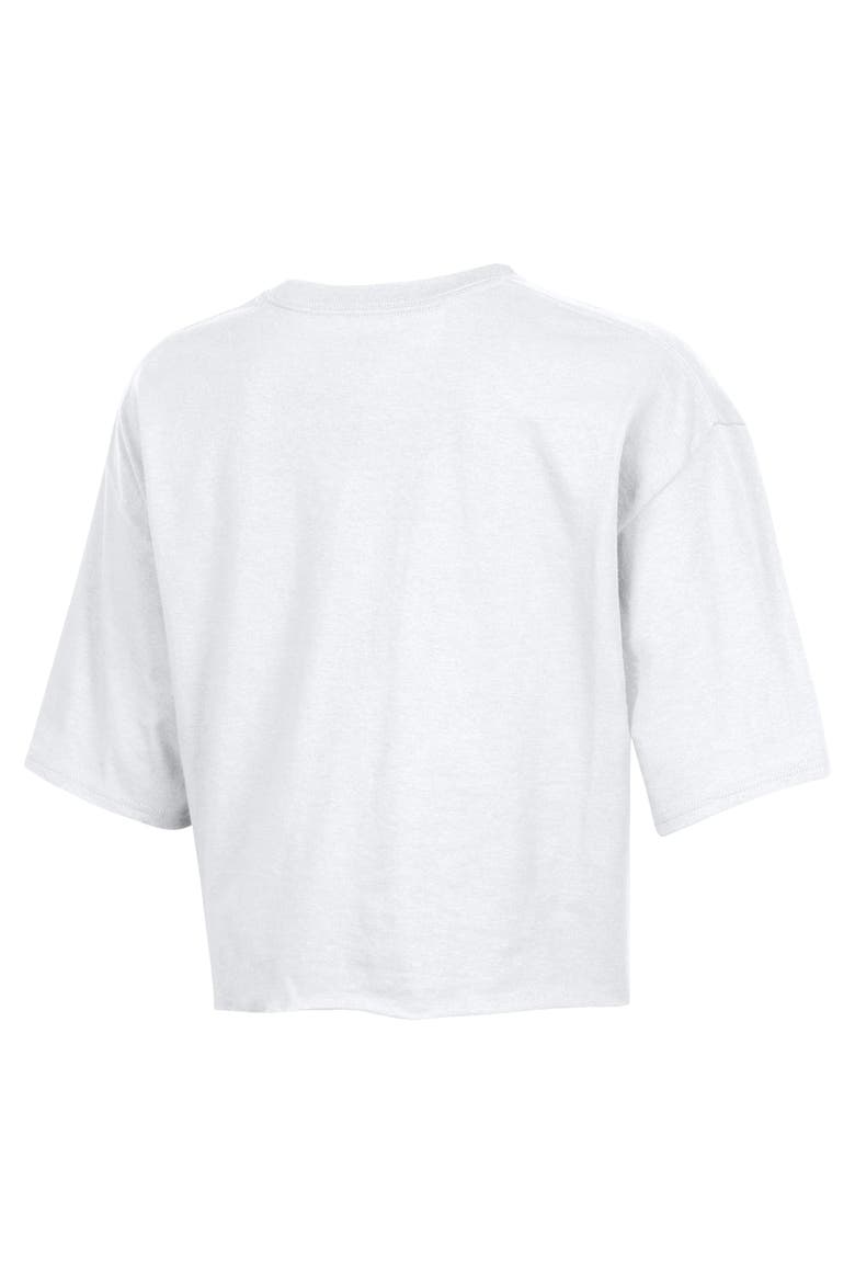 Women's Champion White Los Angeles Rams Boyfriend Cropped T-Shirt, Alternate, color, White