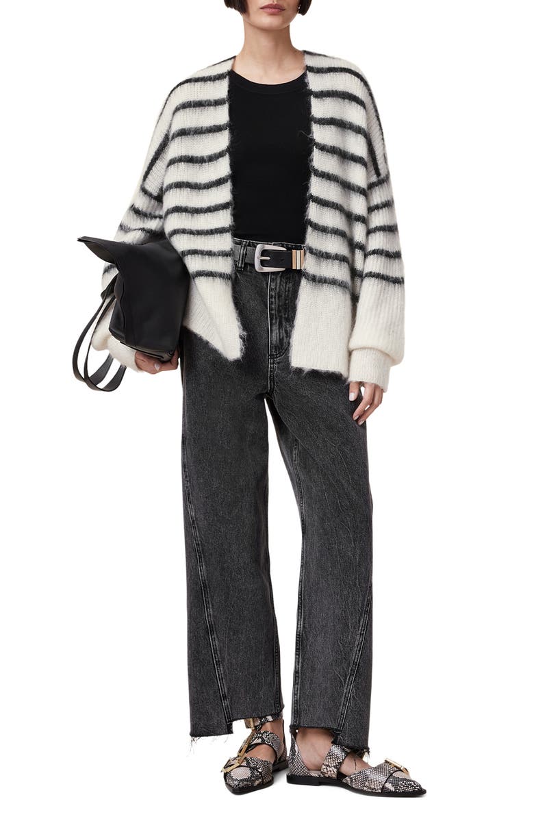 AllSaints Riga Stripe Cardigan, Alternate, color, 