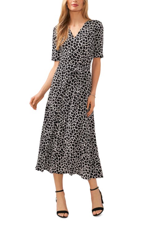 V-Neck Tie Waist Knit Dress