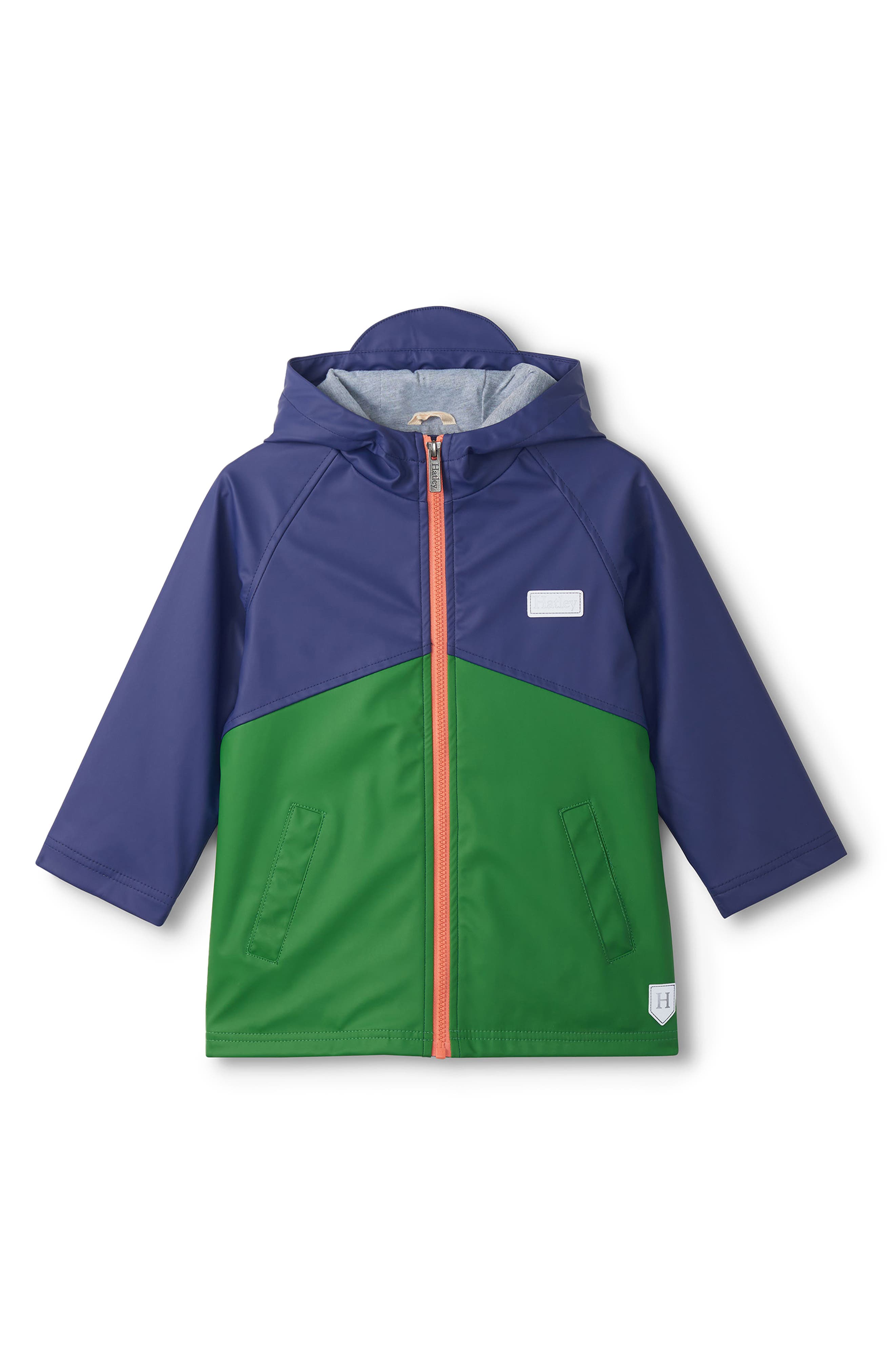 Hatley Kids' Juniper Hooded Raincoat In Blue