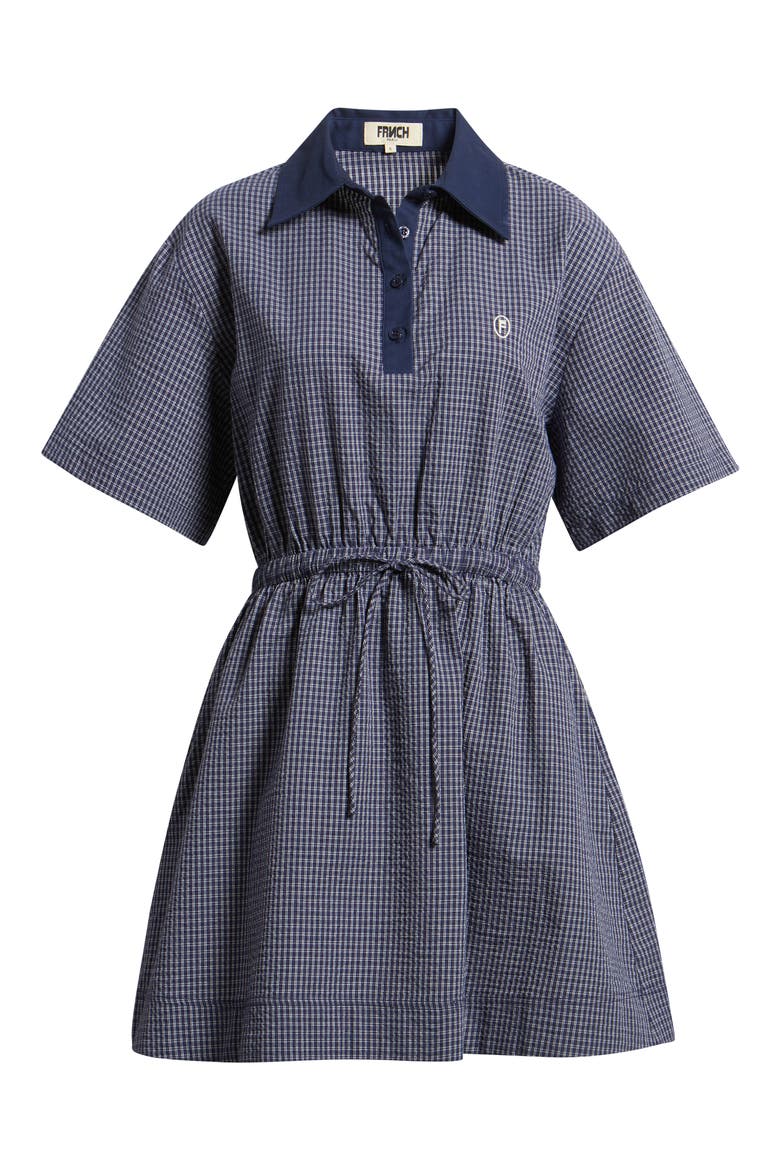 Aeeurra Checkered Cotton Minidress, Alternate, color, BLEU MARINE