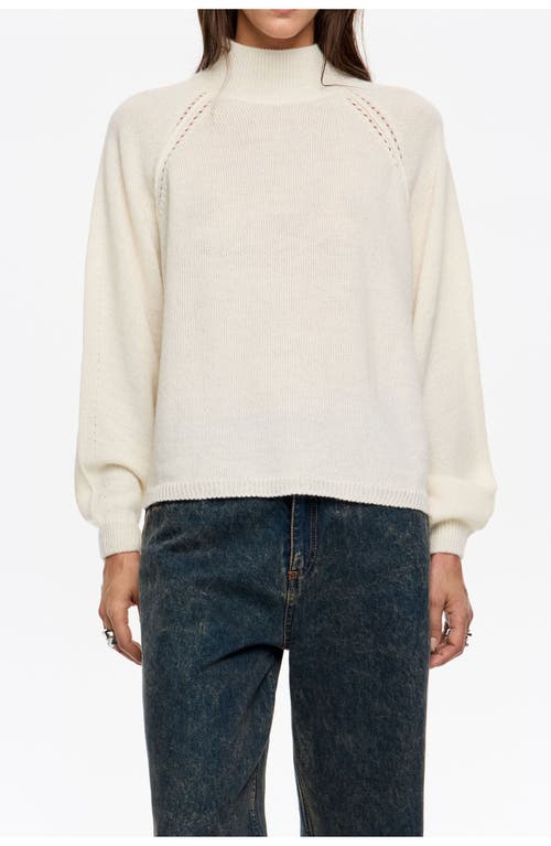 Bimba Y Lola Wool High Neck Sweater In White