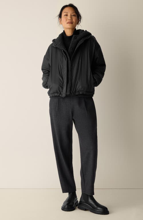 Eileen Fisher Stand Collar Puffer Jacket In Black