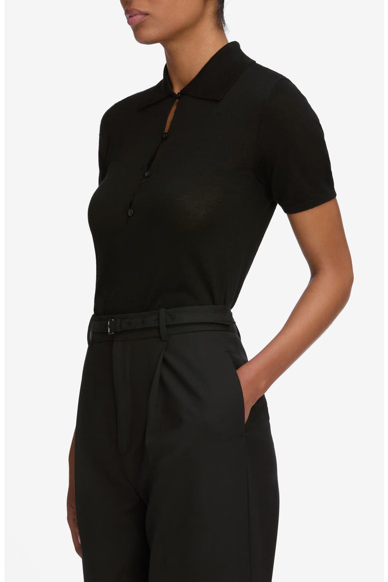The Smart Merino Wool Polo Sweater, Alternate, color, BLACK